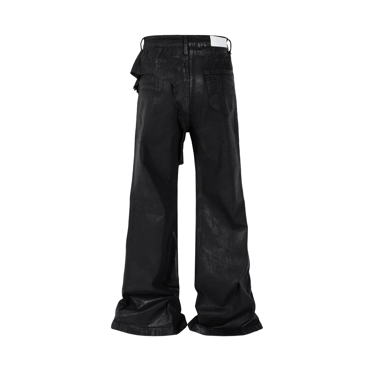 y2k streetwear wax leather strecth jeans for men and women ropa hombre baggy flare pants oversized straight denim trousers denim street jeans