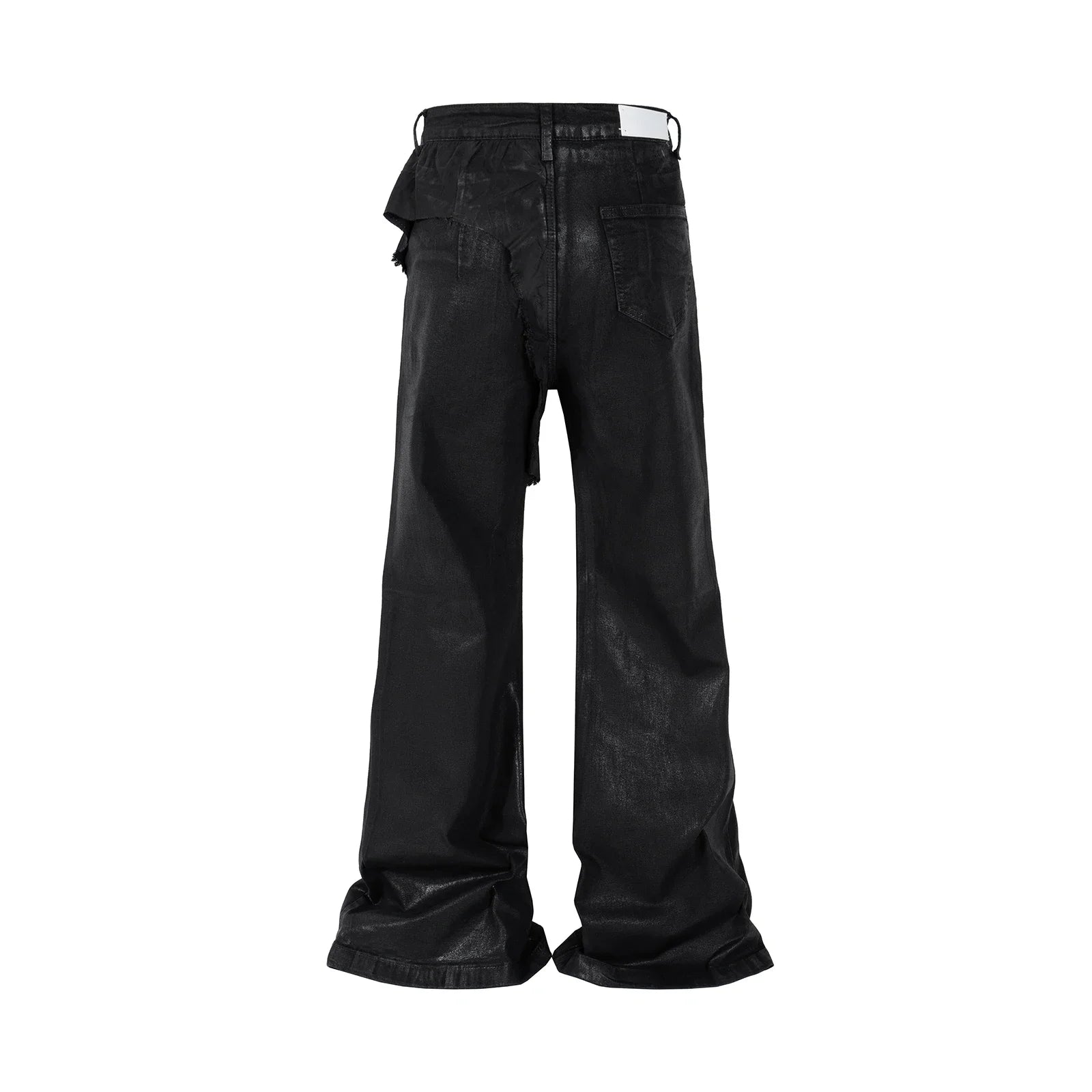 y2k streetwear wax leather strecth jeans for men and women ropa hombre baggy flare pants oversized straight denim trousers denim street jeans