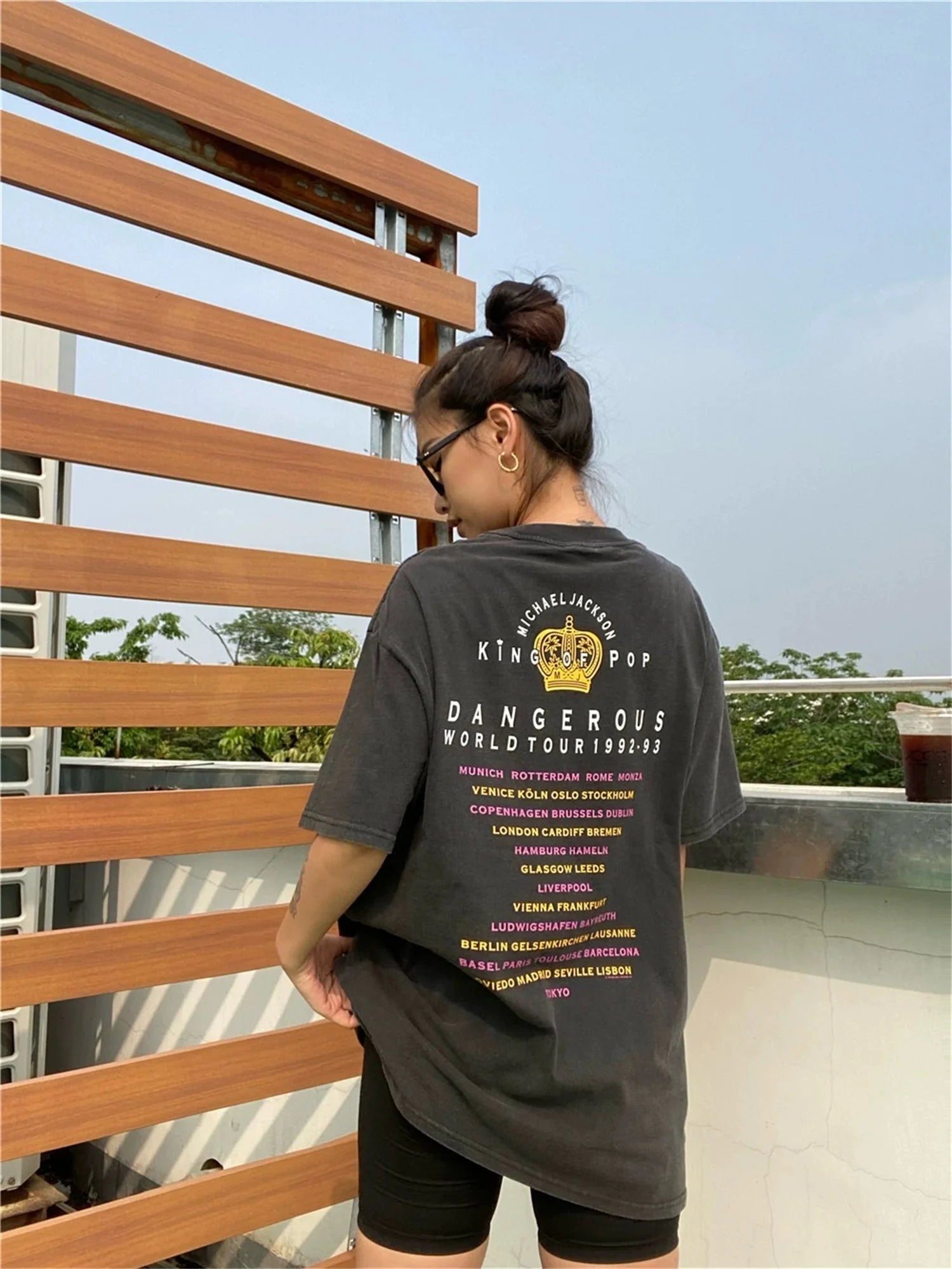 skatercore streetwear top featuring vintage retro style old school mjs eye printing high street t shirt tops