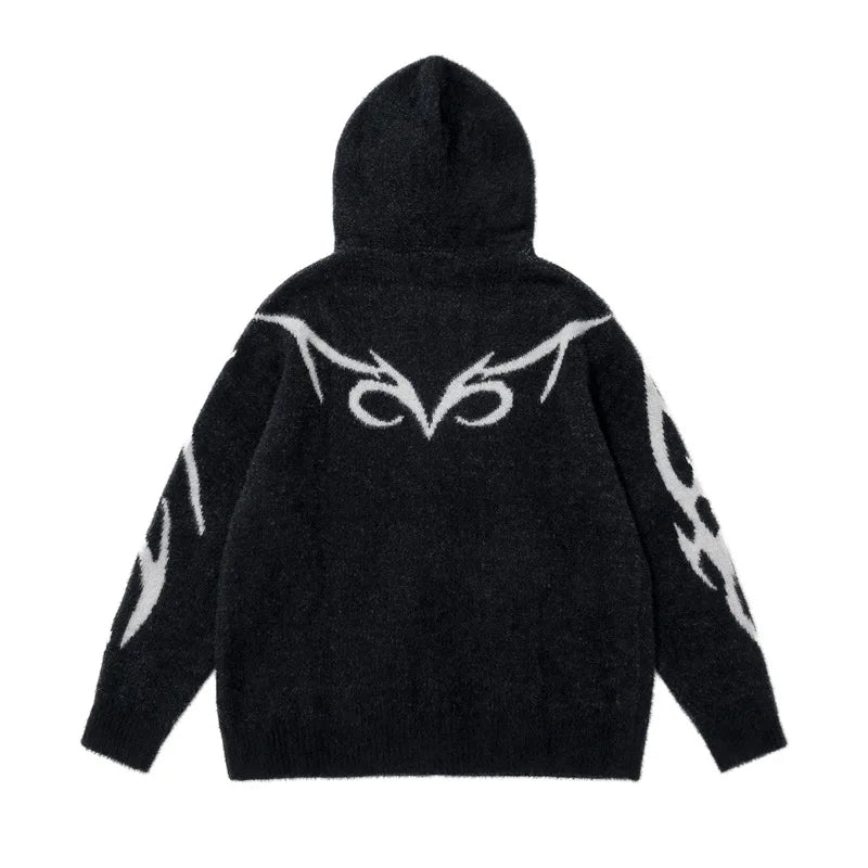 y2k knitted sweater, photo-ready sweater, cozy fashion fit, stylish street outfit, modern aesthetic appeal