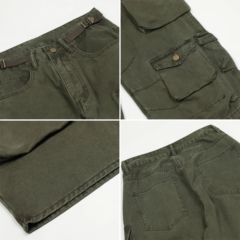 unisex hip hop pants retro cargo pant streetwear multi pockets zipper harajuku joggers new casual loose straight baggy trousers unique joggers style 2080