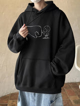 Funny Cartoon Fist Bump Kawaii Graphic Hoodies For Men Y2K Streetwear Oversized Pullover Sweatshirts Hombre Fleece Clothing