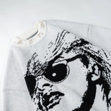 hip hop knitted oversized sweater men autumn winter o neck long sleeve pullover streetwear casual loose sweaters jumper knitwear - high quality cotton hoodie, oversized streetwear hoodie, vintage look oversized hoodie