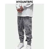 hip hop loose fit elastic waist pants fashion paisy ankle pants mens casual letter embroidery drewstring sportwear pants joggers relaxed fit joggers