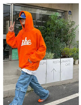 2024 New American Retro Ins Velvet Printed Hooded Sweatshirt Winter Warm Men and Women Personalized Y2K Street Hoodie Top