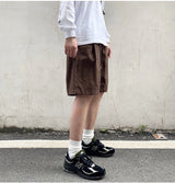 2023 Summer Retro Casual Overalls Japanese Loose All-match Casual Shorts Men Boutique Clothing Clothes for Teenagers SimpleStyle