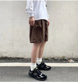 2023 Summer Retro Casual Overalls Japanese Loose All-match Casual Shorts Men Boutique Clothing Clothes for Teenagers SimpleStyle