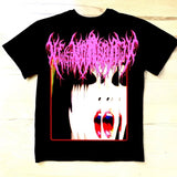 Gothic Aesthetic print tee – Y2K Harajuku Hip Hop Retro Cartoon Printed Lapel Short Sleev