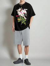 Y2k Broken heart – Retro Floral Pattern T Shirt Mens T Shirt Harajuku Style Seq