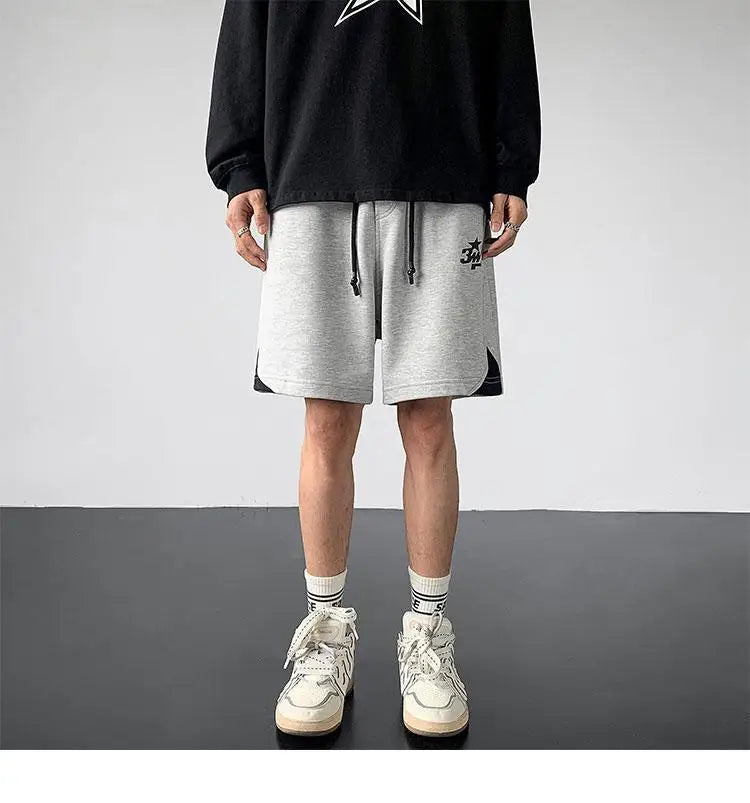 Korean fake two-piece sports basketball shorts men summer American fashion