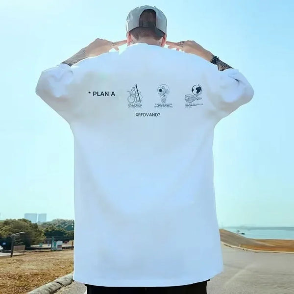 Vaporwave Angelcore design – Plan A Funny Graphic Tshirt For Men Casual Cotton