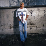 Baggy Y2K streetwear hoodie featuring retro anime print