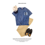 Anime Oversized shirt – Ancient Cloth Splicing Indigo Top Snowflake Heavy Industry W