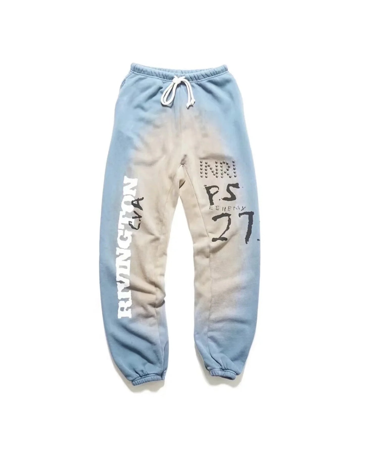 24ss rrr123 gymno high street heavyweight best quality cotton gradient washed distressed drawstring casual sport pants leggins unique default style 6167