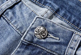 high 2023 new classical pirate metal skull bone luxurious embroidered jeans cotton denim pants comfort casual jeans 28 38 204 unique jeans style 6105