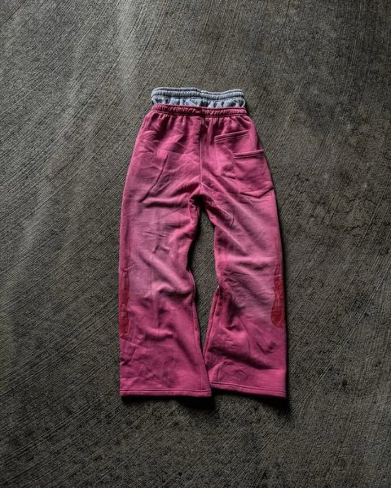 cargo pants men double elastic waist patchwork letter pattern y2k joggers men baggy hosen vintage casual sweatpants streetwear unique joggers style 700