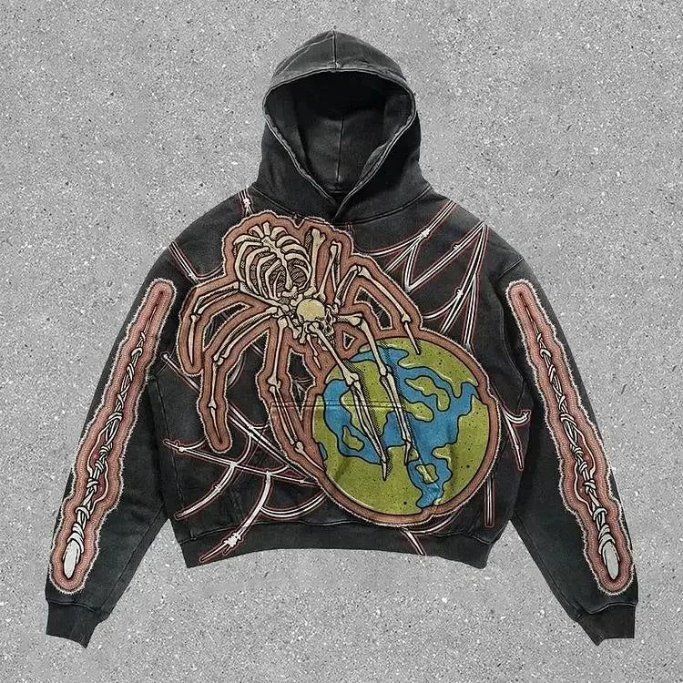 Harajuku Oversized Gothic Letter Print Hoodies Women Streetwear Sweats