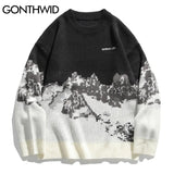 varsity flame pullover for men with bold graphic knit design, perfect for 2025 fashion, street fashion menswear trend for sea