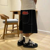 Harajuku Y2k Wexwear Embroidery Skateboarding Jeans Denim Men Letter Graphic Streetwear Shorts 2024 Baggy Gym Basketball Shorts