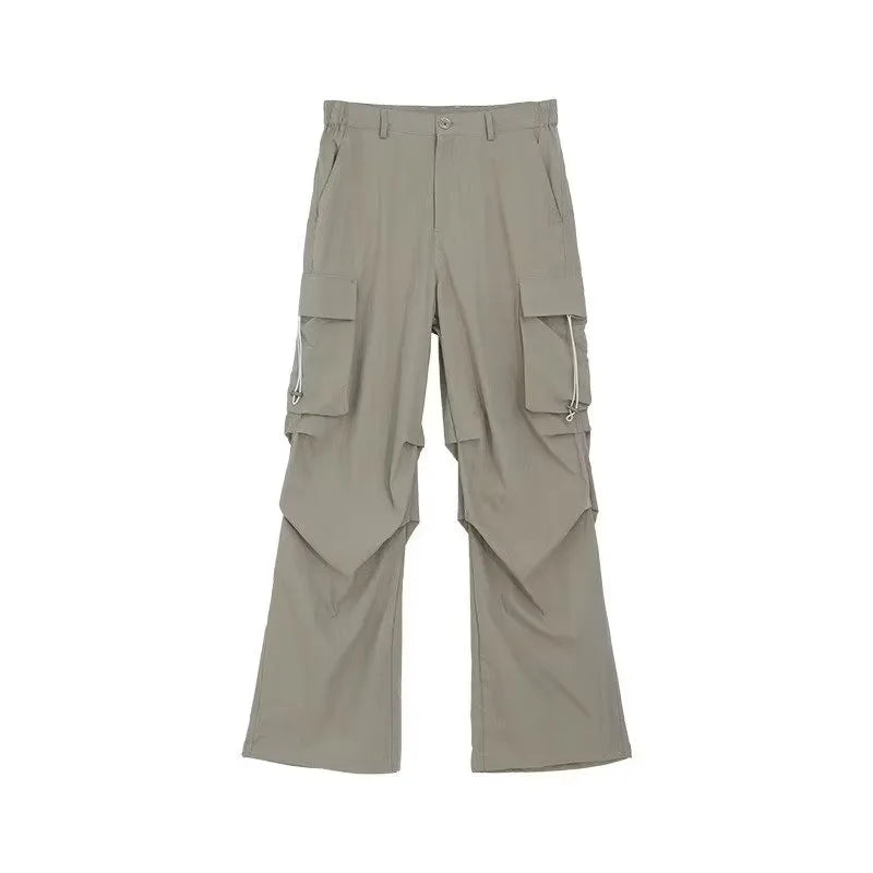 summer casual sleeveless set men hip hop loose hooded vest pockets straight leg cargo pants 2 piece outdoors sports camp suit unique cargo style 4425