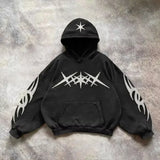 American Fashion Trend Joker Fleece Padded Zipper Hoodie Men Street Y2