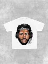 urban anime drip tee with pastel text smudge and comic layout
