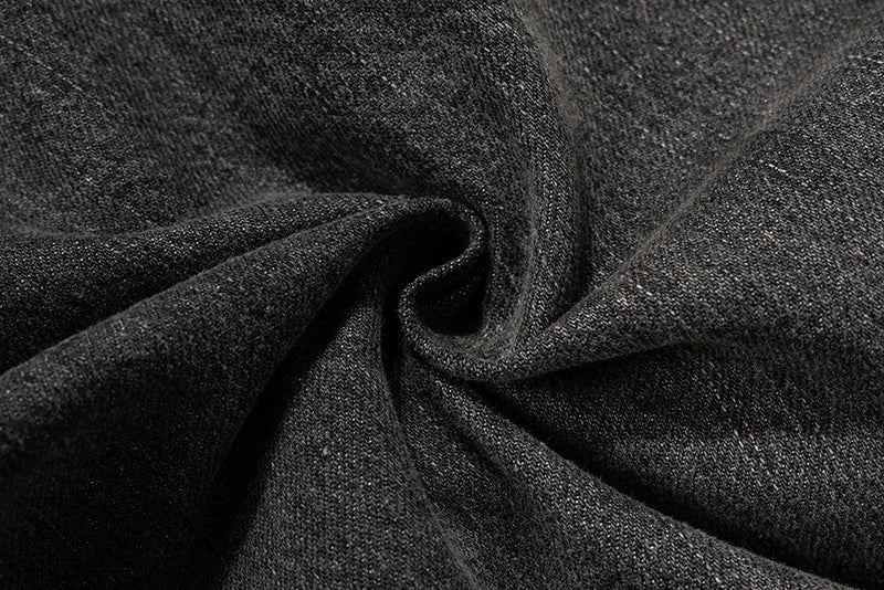 ro style ribbons wide leg multi pockets smoke grey baggy jeans for men straight pantalones hombre drawstring denim trousers unique jeans style 1214