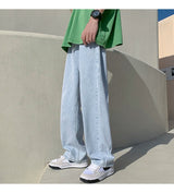 4 colors baggy jeans men fashion casual wide leg jeans men streetwear loose hip hop straight denim pants mens trousers m 2xl unique jeans style 4031