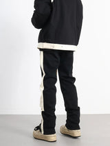 hip hop loose fit elastic waist pants fashion streetwear pants men casual loose bottom zipper drewstring sportwear pants joggers casual joggers