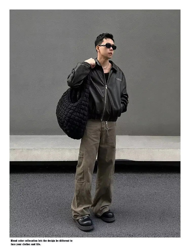 american high street retro men and women trendy straight work pants couple spring and autumn hip hop loose casual pants y2k unique default style 818