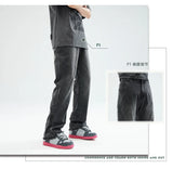 men streetwear hem zipper plus size distressed retro fashion loose casual denim pants jeans cityboy jeans trousers 28 40 unique jeans style 2727