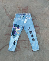 harajuku japanese anime style streetwear y2k jeans for men wide trouser graphic new women high waist jeans wide leg jeans pants unique jeans style 5003