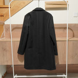 European and American men's medium and long 40% wool woolen gray suit collar woolen coat men