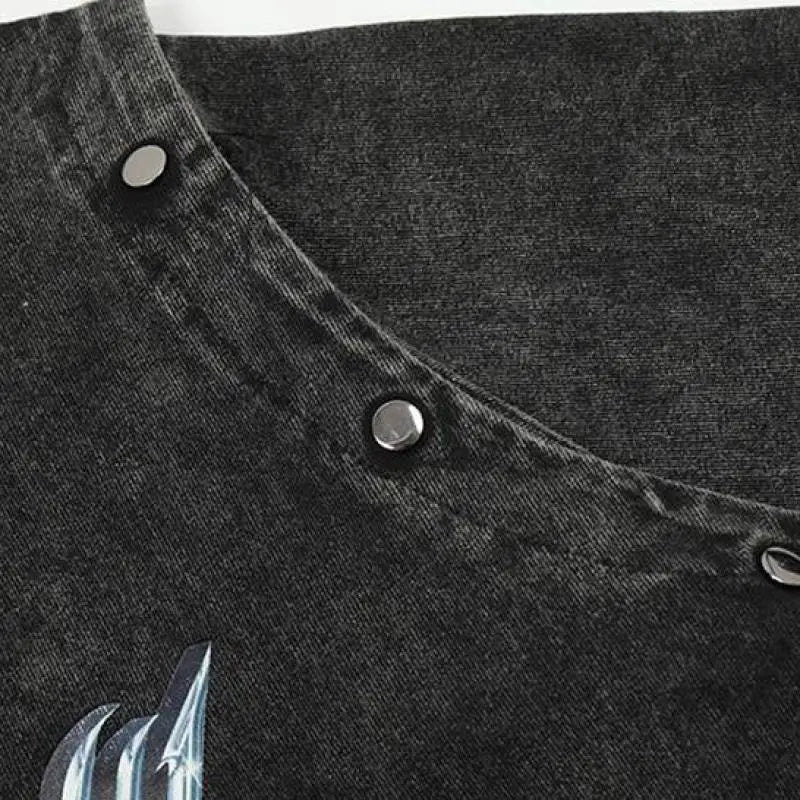 Skatercore Aesthetic piece – Summer Removable Sleeve Dressed Short Sleeve Knitted Wash Dr