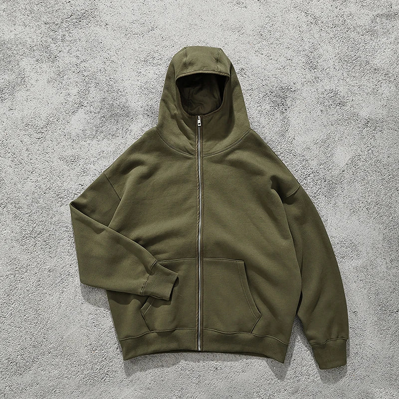 glitchcore angelcore design featuring streetwear solid color ninja zipper hoodies mens fleece turtleneck cardigan outdoor oversized hoody plus velvet charge coat