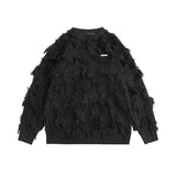 techwear flame knit sweater with structured oversized fit, ideal for cold streetwear layers, men’s streetwear clothing piece 