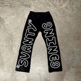 american trendy gothic letter printed high waist pants womens y2k street hip hop harajuku loose casual versatile sweatpants urban active pants