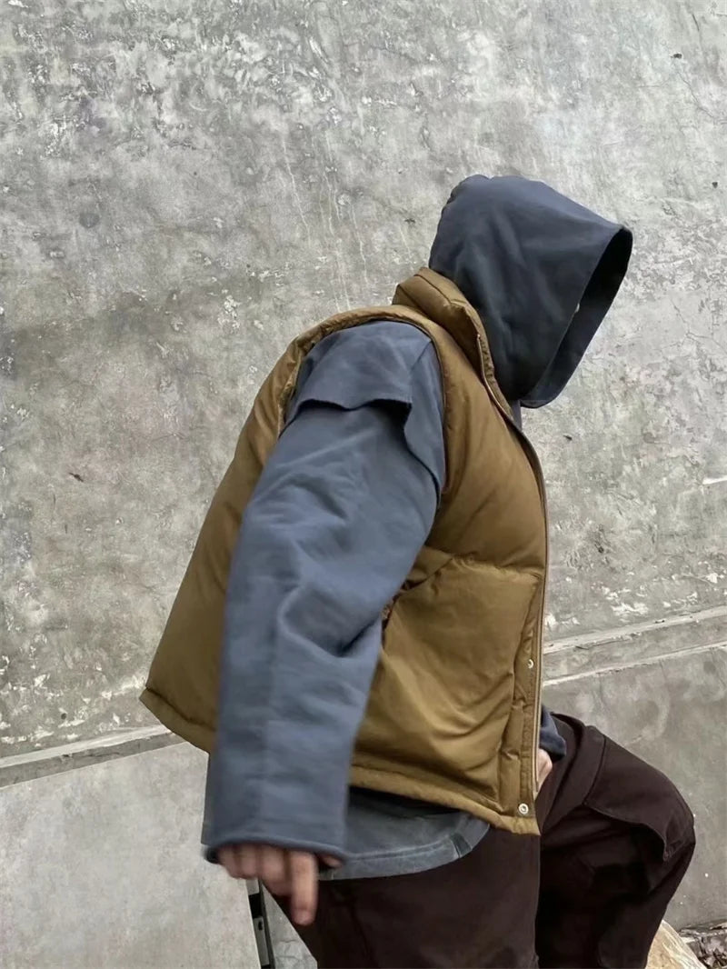greg kanye double layer heavyweight fit hooded pullover with raw edges sweater grey Y2K vintage urban hoodie, oversized graphic print design, unique limited edition hoodie