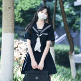 Navy Sailor Outfit Japanese Style School Uniform Skirt Girls JK Uniforms Student Sailor Dress Korean Student Seifuku COS Costume