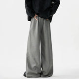 men loose casual korean streetwear fashion vintage straight wide leg suit pants trousers cityboy baggy pants minimalist street pants