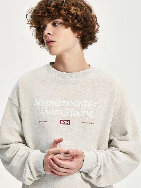 American Ins Personalized Hip-hop Heavy Cotton Round Neck Autumn Winter Sweatshirts for Men and Women Y2K Loose Thickened Tops