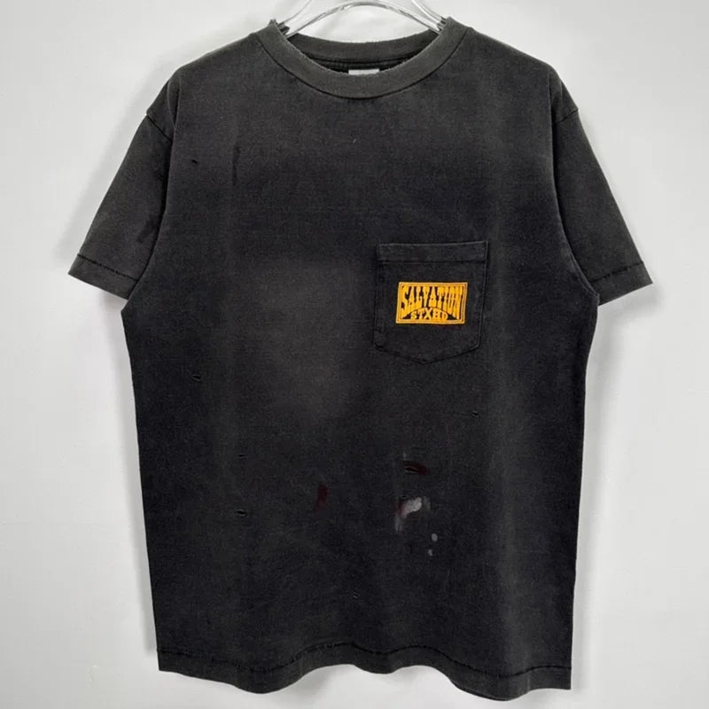 Y2K Graphic Tee – 2024 High Quality Saint Letter Print Casual Short Sleeve Men – Urban Streetwear for Men & Women