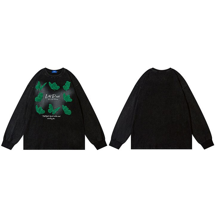 "Green Leaf" Unisex Men Women Streetwear Graphic Sweatshirt Daulet Apparel