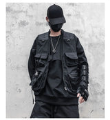 urban fashion featuring hip hop loose vest sportswear men casual cargo waistcoat with pockets military jacket coat streetwear tactical vests sweatshirts design – premium quality jacket for men