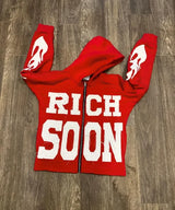 European And American Fashion Zipper Sweatshirt Men Y2K Trendy Letter