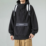 Autumn Polar Fleece Half Turtleneck Hoodies For Men Y2K Vintage Windproof Hooded Sweatshirts Casual Streetwear Pullover