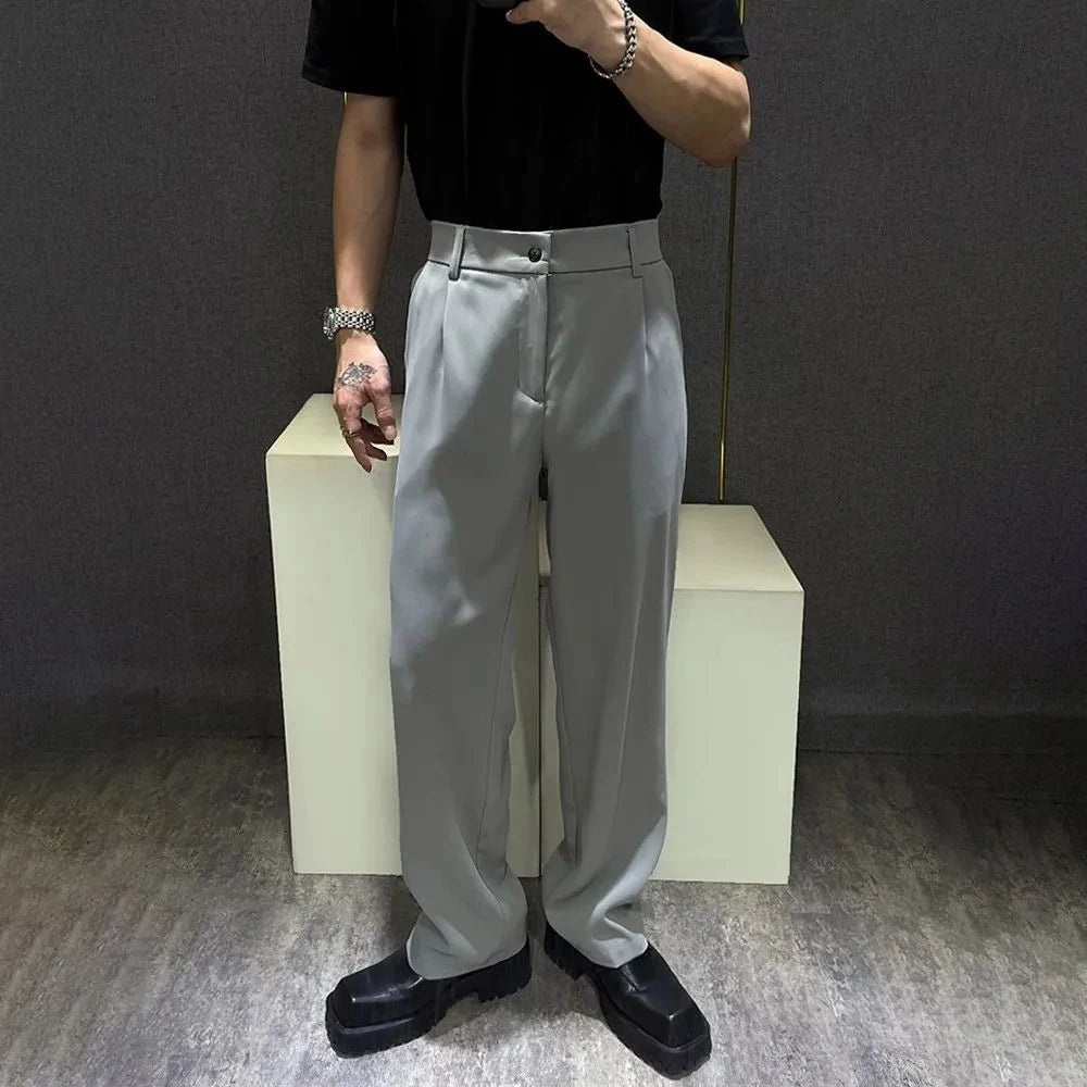 mens trousers simple business light casual pants autumn british style all match comfortable straight pants mens clothing 2024 unique default style 214