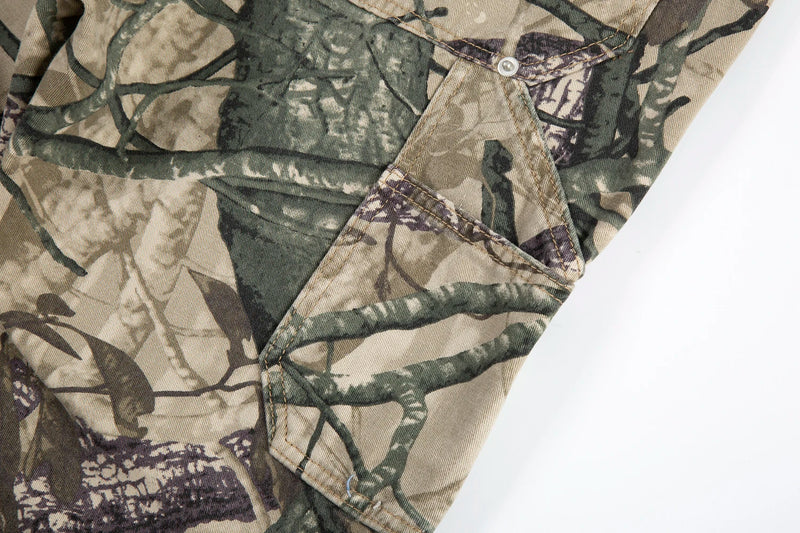 high street leaf camouflage logging pants for men straight patchwork baggy jeans cargos y2k pantalones hombre oversized trousers unique cargo style 1188