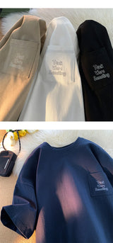 Gothic Oversized shirt – Korean Style Solid Color Short Sleeved Men Summer Japanese S