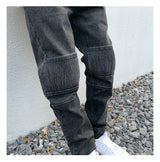 high street white knee pleated vertical stripe elastic fit skinny jeans male casual small leg jeans pants slim mens clothing unique jeans style 3669